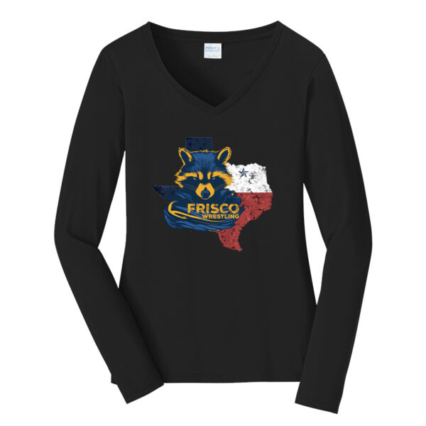 Frisco Printed - Women's Long Sleeve Fan Favorite V Neck Tee Thumbnail