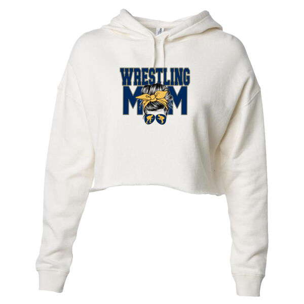 Wrestling MOM - Women’s Lightweight Crop Hooded Sweatshirt Thumbnail