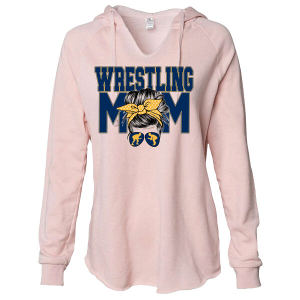 Wrestling MOM - Women’s Lightweight California Wave Wash Hooded Sweatshirt Thumbnail