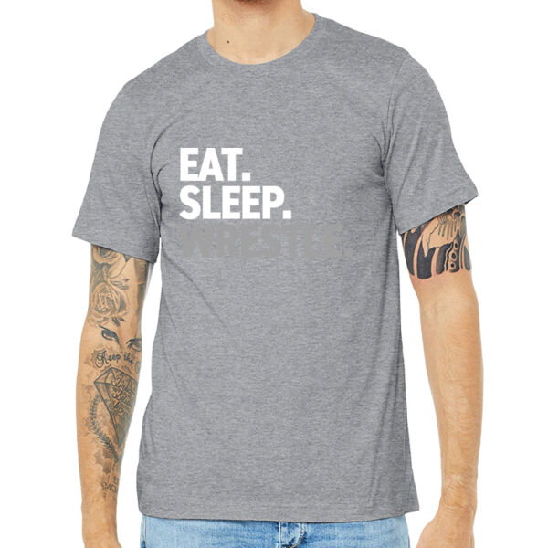 Eat. Sleep. WRESTLE. - Unisex Heather CVC Short Sleeve Tee Thumbnail