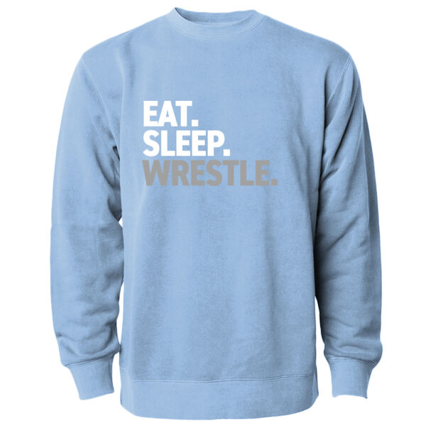 Eat. Sleep. WRESTLE. - Midweight Pigment-Dyed Crewneck Sweatshirt Thumbnail