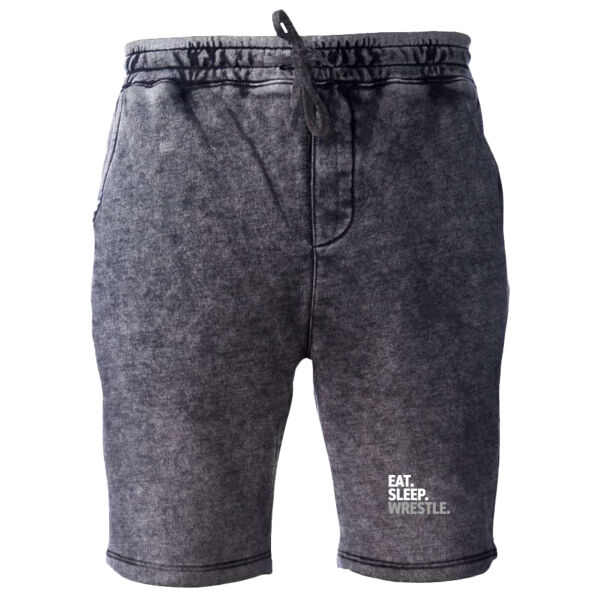 Eat. Sleep. WRESTLE. - Mineral Wash Fleece Shorts Thumbnail